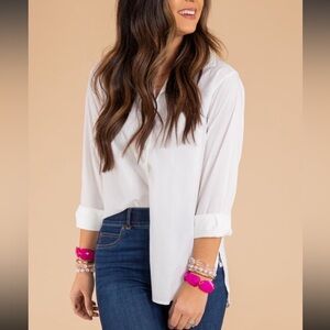 Cherish White Button Down Shirt